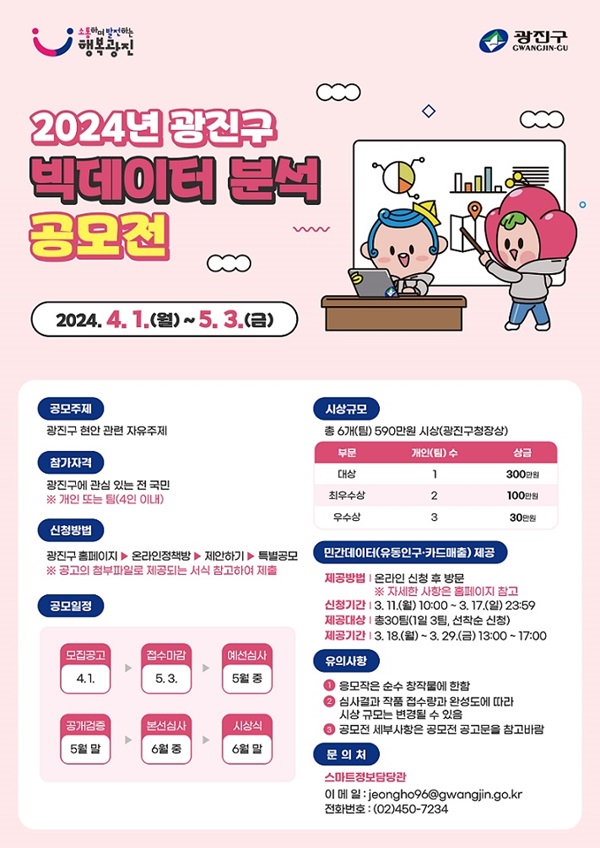 2024년 광진구 빅데이터 분석 공모전 (~5.3) 1번째 파일 - 자세한 내용은 본문 참조